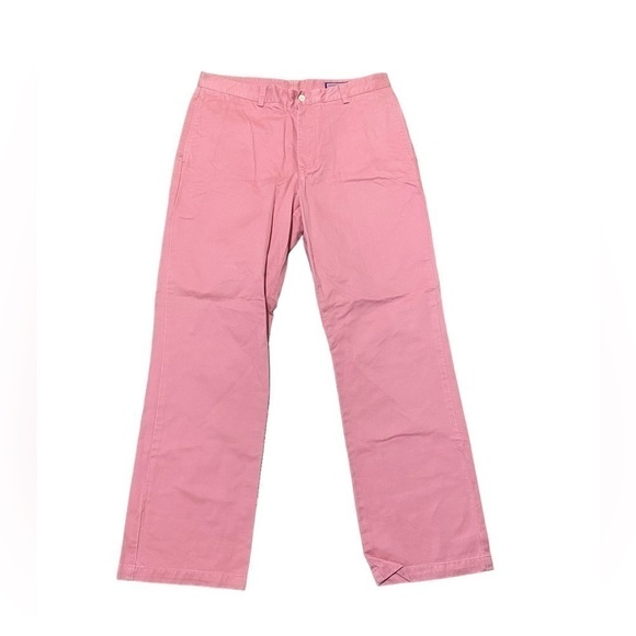 Vineyard Vines Club Pants Mens 35x32 Pink Chino Straight Leg - Picture 1 of 7